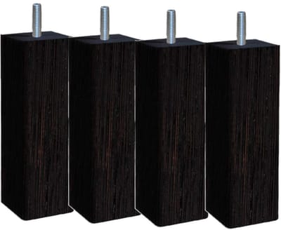 3700527816807 Soft Scandinavisch vierkant, set van 4 bedpoten, wengé, hoogte 17 cm