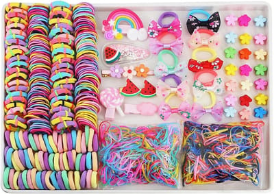 Haarspeldenset Meisjes - Haaraccessoires Kinderen - Dagelijks Kapsel Maken - Modieuze Kleurrijke Designs - 18.4 x 14.2 x 4.3 cm