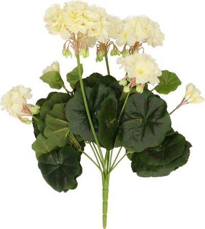 Kunstplant - Geranium - wit - 30 cm - voor Binnen