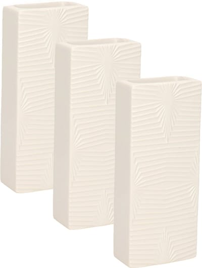 Gerimport Waterverdamper - 6x - creme wit - keramiek - 400 ml - radiatorbak luchtbevochtiger - 7,4 x 17,7 cm