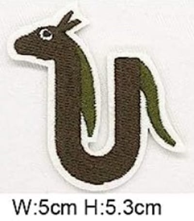 Strijk Embleem Alfabet Patch - Letter U - Dieren - 5 x 5,3 cm - Letters Stof Applicatie - Geborduurd - Strijkletters - Patches - Iron On