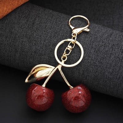 Decoratieve hanger Kers Sleutelhanger voor Tas Vrouwen Meisjes Sleutelhangers Leuke Autosleutelhangers voor leren handtassen Cadeaus Sieraden Mode 12 cm black