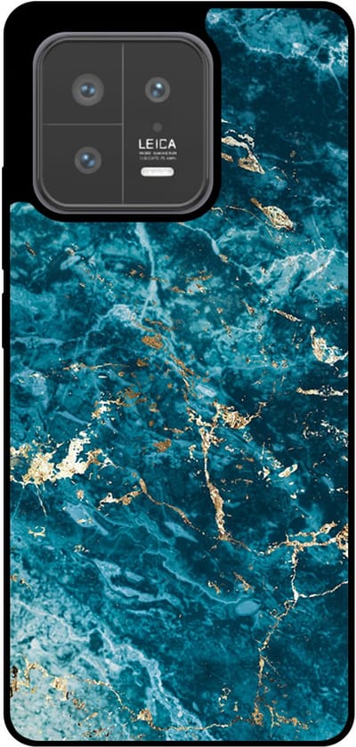 Smartphonica Telefoonhoesje Geschikt voor Xiaomi 13 met marmer opdruk - TPU backcover case blue marble design - Blauw geschikt voor Xiaomi 13
