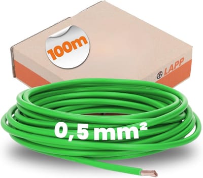 Schakeldraad - Installatiekabel Koperdraad - Elektrische Installaties - Fijndradige Koperen Leiders - 100 meter - Groen