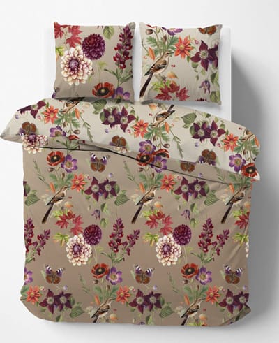 iSleep Dekbedovertrek Lydia - Eenpersoons - 140x200/220 cm - Zand