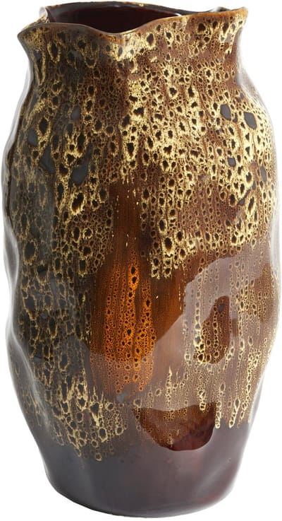 Light & Living ALTHEA vaas keramiek donkerbruin+crème+oranje – Ø25,5x45,5 cm