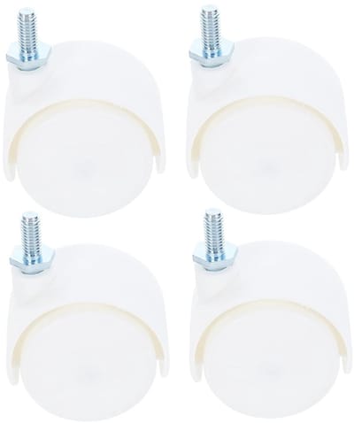 4 Stuks Vervangende Meubelvoeten met Wielen voor Kantoorstoelen - Plastic Witte Wielen voor Meubels en Stoelen