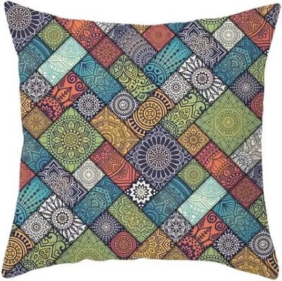 Mandala kussenhoes patch – DUBBELZIJDIG GEPRINT - Soft Touch – 45 x 45 cm