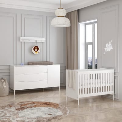 Born Lucky Santiago Babykamer 2-Delig – Ledikant en XL Commode – Vanaf Geboorte tot ca. 2,5 Jaar
