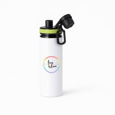 Hacebo® - LGBTQ cadeau - waterfles met draaidop groen - Lgbt - Pride vlag - LGBTQ cadeau - met opdruk - lgbt - Pride month - lgbtq vlag - gay pride - met tekst - opdruk - leuke pride spullen - verjaardag - cadeau - gift - water fles - 850ML