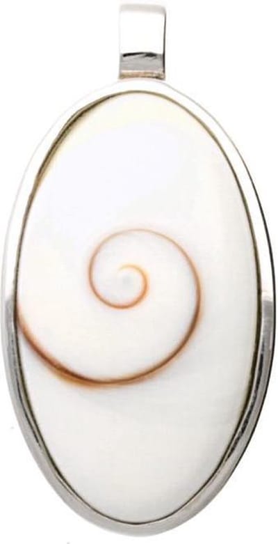 Zilveren Ovaal met oog van shiva kettinghanger
