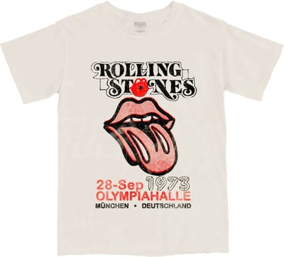 The Rolling Stones - Munich '73 Heren T-shirt - S - Creme