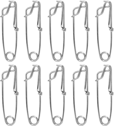 ZEYNOMAX- Snap Clips 10st - Roestvrijstalen Lange Klikclips 6x100mm - Slijtvast - Erosiebestendig - Voor Vissen - Hoogwaardige Treksterkte - Visclips