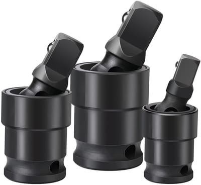 Dailygoods- Dopsleutelset 360° Rotatie - Universele Kardankoppeling - Chroom-molybdeenstaal - 1/4" / 3/8" / 1/2" - Schokbestendig - Roestbestendig