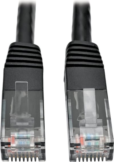 Tripp-Lite N200-035-BK Premium Cat5/5e/6 Gigabit Molded Patch Cable, 24 AWG, 550 MHz/1 Gbps (RJ45 M/M), Black, 35 ft. TrippLite