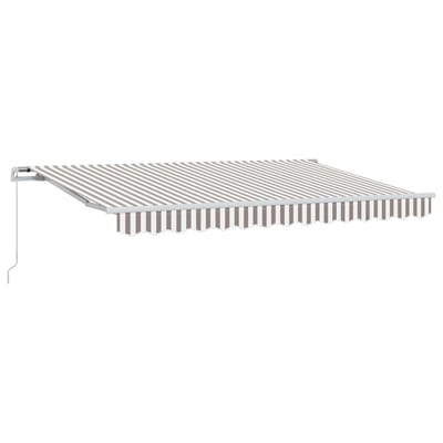 vidaXL - Uitschuifbare - luifel - Lichtgrijs - en - wit - 3 - x - 2,5 - m