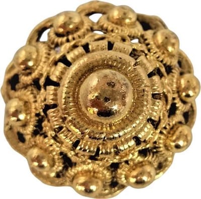 Zeeuws Meisje - Broche bolle zeeuwse knop verguld met echt goud, doorsnede 3 cm