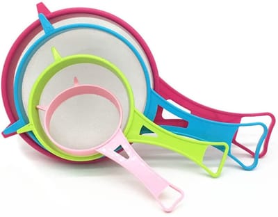 Store_9 - 4-delige set kunststof zeef - Fijne voedselzeef - Professionele kwaliteit - Handig en stijlvol - Keuken gereedschap - Geschikt voor thee,...