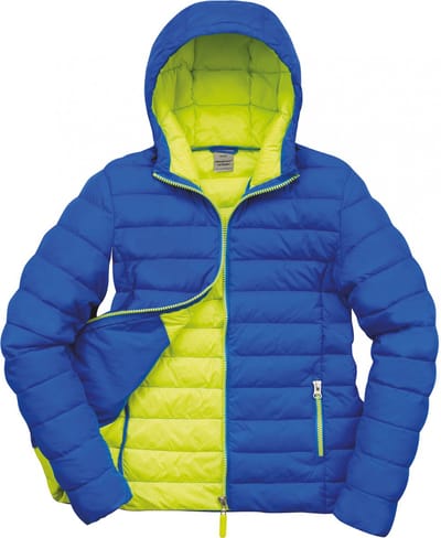 Result Women´s Snow Bird Hooded Jacket RT194F - Ocean Blue/Lime - XXL