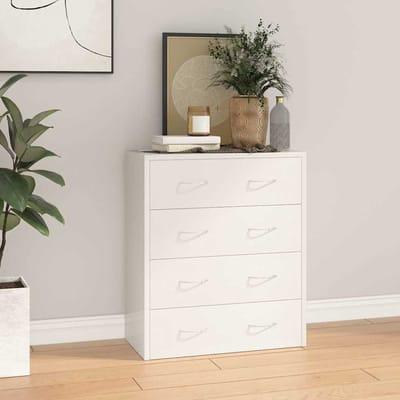 vidaXL - Dressoir - met - 4 - lades - 60x30,5x71 - cm - hoogglans - wit