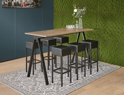 Bartafel Victory breed 120CM kleur frame Zwart (RAL9005) kleur blad Wit