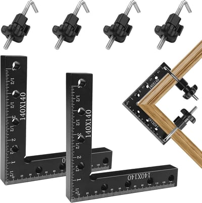 Positioneringshoek 90 Graden voor Houtbewerking - Aluminium Hoekklem 14 x 14 cm - Set van 2