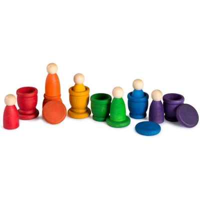 Grapat nins poppetjes, bakjes en munten 18 stks 1 jr+