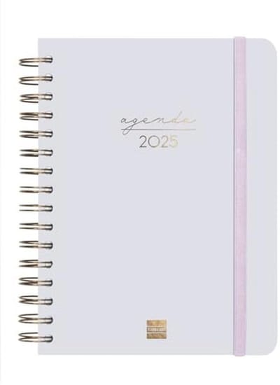 Spiraalagenda 2025 - Dagplanner - Persoonlijke Organisatie - 1 Dag Per Pagina - Medium 155x212mm - Lila