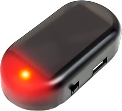 TLVX Draadloze Knipperende LED indicatie lampje Rood – Rode LED Auto Alarm Licht – Beveiliging - Solar Warning Light - Anti Diefstal – Inbraak Preventie - Fake Alarm – Veiligheidslicht – Scooter –Fat-Bike – E-Bike – Fiets – Camper - Oplaadbaar USB