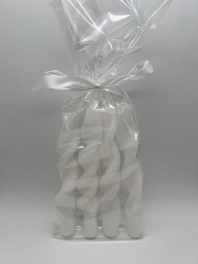 Gedraaide kaarsen set 4 stuks - wit
