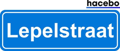 Hacebo - Plaatsnaam Sticker - 29x10 CM - Lepelstraat sticker - Verkeersborden sticker - grappige cadeaus - Lepelstraat