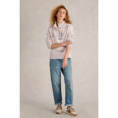 White Stuff Bella Button Jumper Ivory Multi Größe: 6 | Pullover Outlet | Damen | Weiß