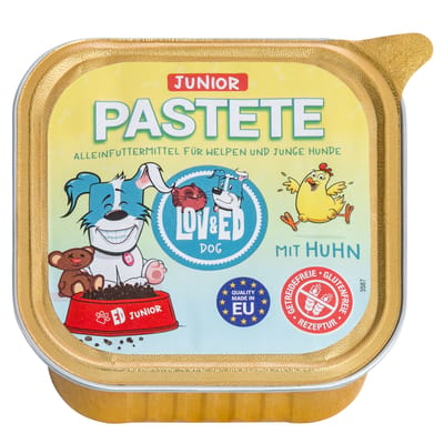 12x150g Lov&Ed hondenvoer paté junior met kip nat hondenvoer