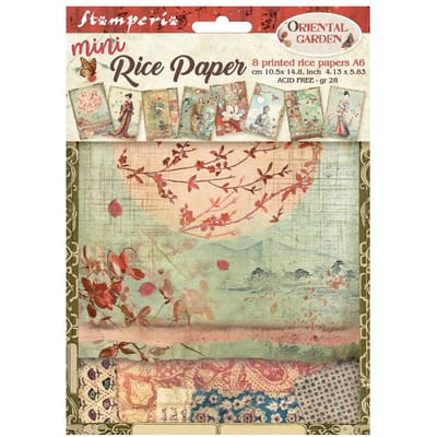 Stamperia Motief strozijde assortiment "Oriental Garden", DIN A6, set van 8
