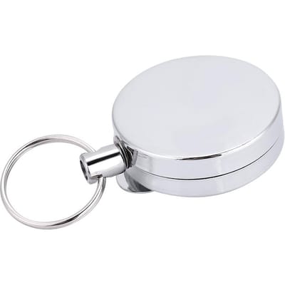 4cm Telescopische Stalen Draad Sleutelhanger Anti-diefstal Anti-verloren Sleutelhanger Camping Gereedschap Karabijnhaak white