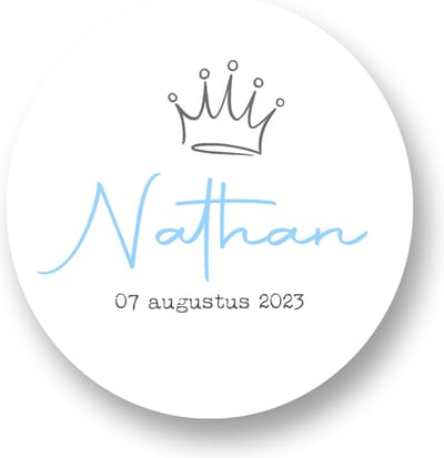 Sluitsticker Naam en datum - Sticker met naam - 40 mm - Geboorte Sticker - Sluitzegel - Baby nieuws - Trakteren Broer Basisschool Kinderdagverblijf -- Sluitstickers Pimp Studio