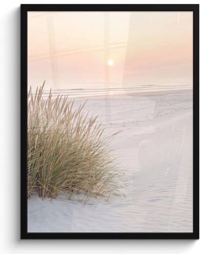 Poster in lijst - Fotolijst 60x80 cm - Posters - Horizon - Duinlandschap - Zand - Posterlijst zwart - Decoratie - Wanddecoratie woonkamer - Muurdecoratie slaapkamer