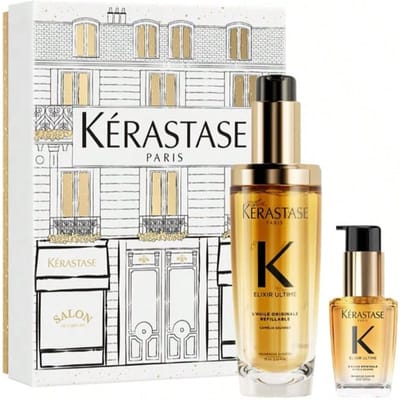Kerastase Elixir Ultime Set 105 ml Set – Hair Oil, Shine-Enhancing, For Dull Hair, Floral, Gold, Marula Oil, Suitable For Holiday Gift