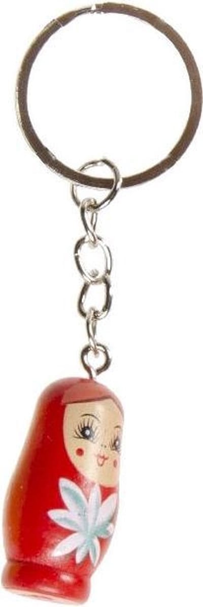 Lg-imports Sleutelhanger Matroesjka 3,5 X 2 Cm Hout Rood