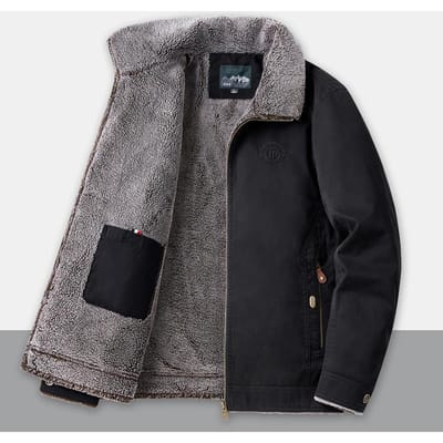 Veste à revers pour hommes d'hiver Tenues de papa d'âge moyen Veste simple décontractée pour l'extérieur Tarte pour hommes Overcome 4XL gray