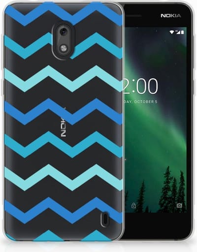 Nokia 2 TPU bumper Zigzag Blauw