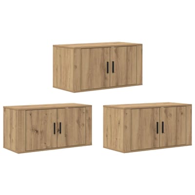 vidaXL Wandtv-kast Set 3 st Artisan Eiken Bewerkt hout