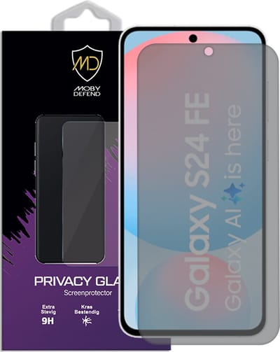 MobyDefend Screenprotector - Geschikt voor Samsung Galaxy S24 FE - Matte Privacy Glass Screensaver