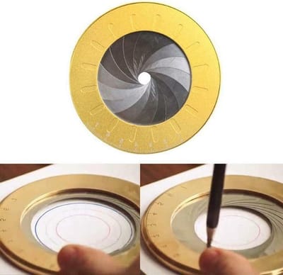 Cirkel Tekening Tool Sjabloon Liniaal Meting Tool Aluminium Legering-Roestvrij Tekening Tool Staal Cirkel Template Verstelbare Meting Liniaal voor Tekening Cirkels 12.5cm 4.9 inch