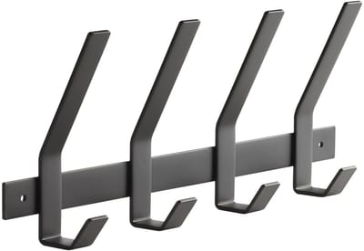 SOTECH Blackline ALBA (groot) Hakenrail 345 mm met 4 haken zwart gepoedercoat Kapstok Kapstokhaken