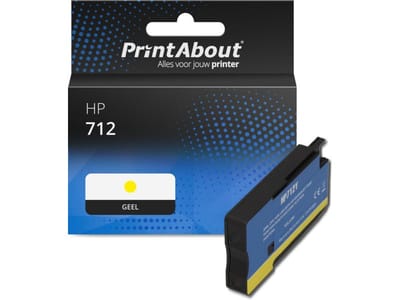 PrintAbout huismerk Inktcartridge 712 (3ED69A) Geel Geschikt voor HP
