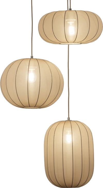 Lumidora Hanglamp 75002 - TACK - 3 Lichts - E27 - Taupe - Metaal - ⌀ 58 cm