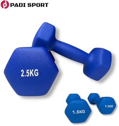 Padisport dumbells Blauw 1,5 en 2,5 kg - gewichten set halters - gewichten set - gewichten set dumbbell - dumbells set - dumbbells - halters - dumbell - fitness gewichten - Gewichten - dumbellset - gewichtjes set - sport gewichten voor thuis