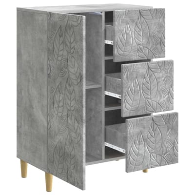 vidaXL - Dressoir - Betongrijs - 66 - x - 34,5 - x - 90 - cm - Bewerkt - hout