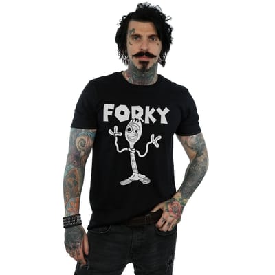 Disney Heren Toy Story 4 Forky T-Shirt (Zwart)